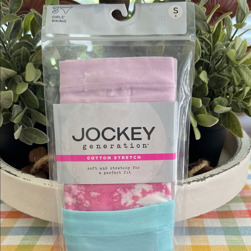 Jockey Generation Girls' Cotton Stretch Bikini Set - Pink, Blue, Tie-Dye, Size S